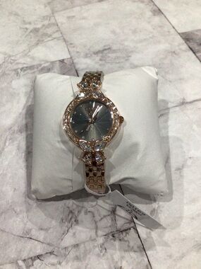 Invicta Rose Gold Bracelet Watch with Gray Dial and Crystal Accents